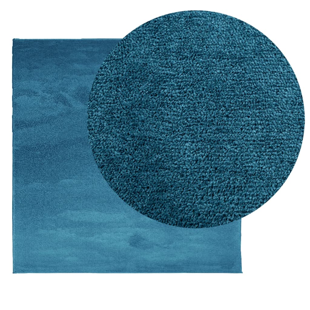 Rug OVIEDO, turquoise, 120x120cm, short pile