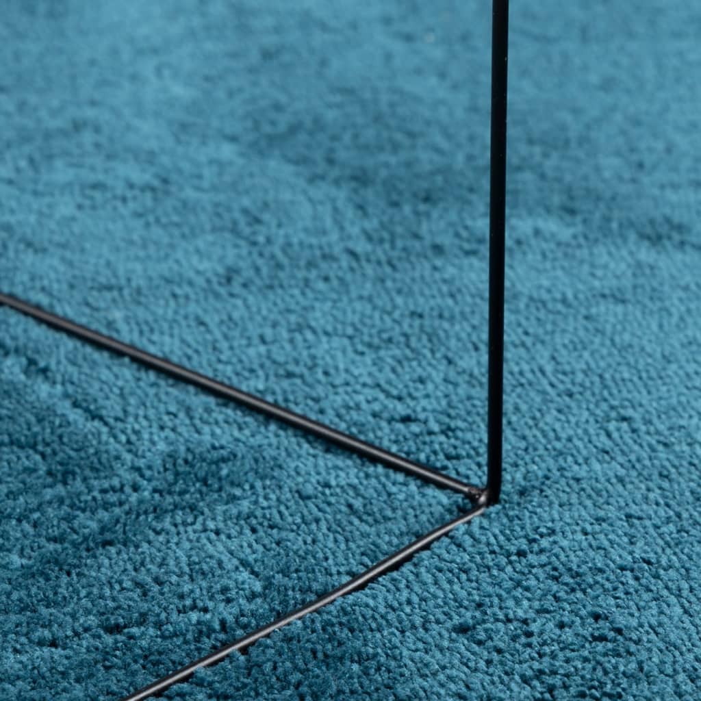 Rug OVIEDO, turquoise, 120x120cm, short pile
