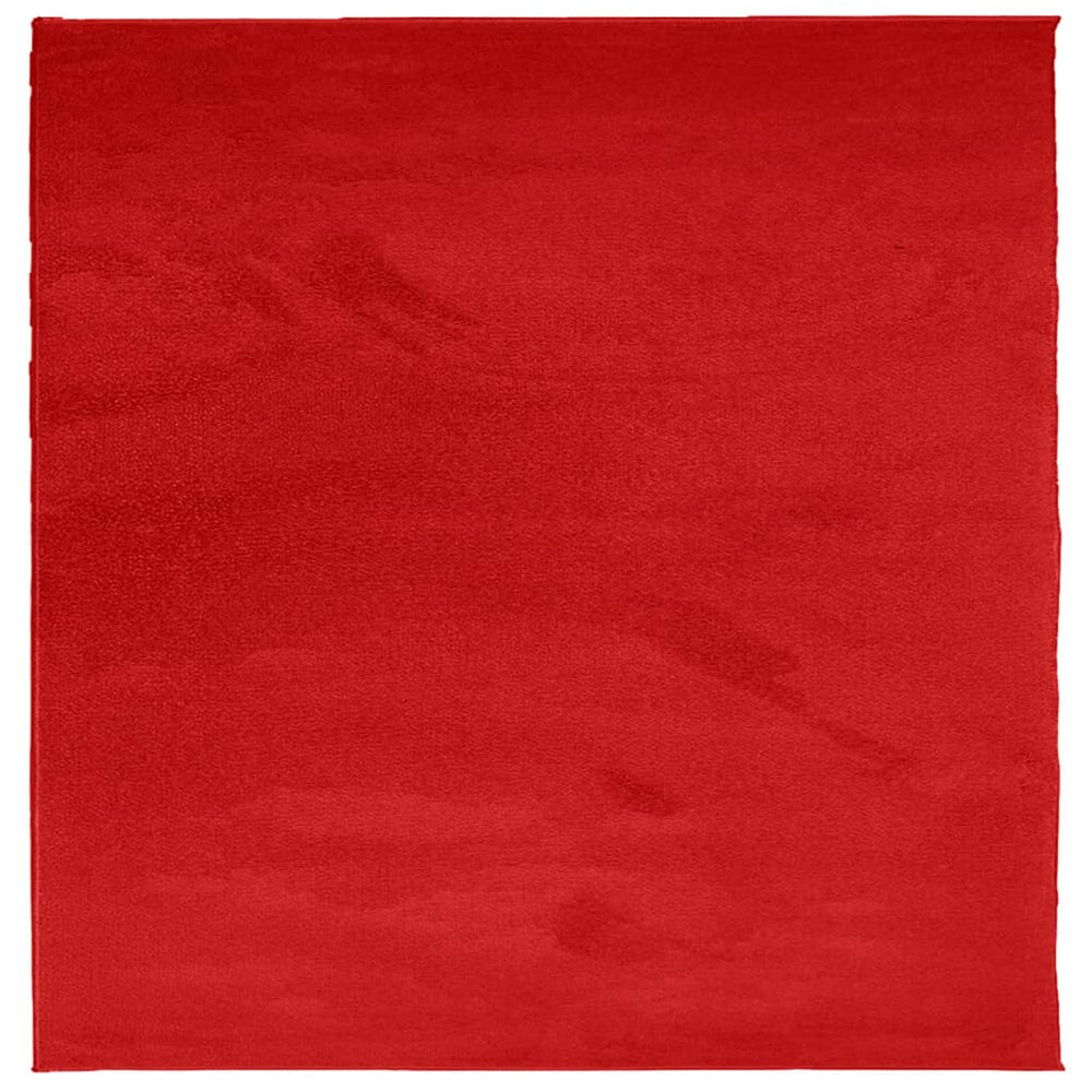 Kilimas OVIEDO, raudonos spalvos, 120x120cm, trumpi šereliai