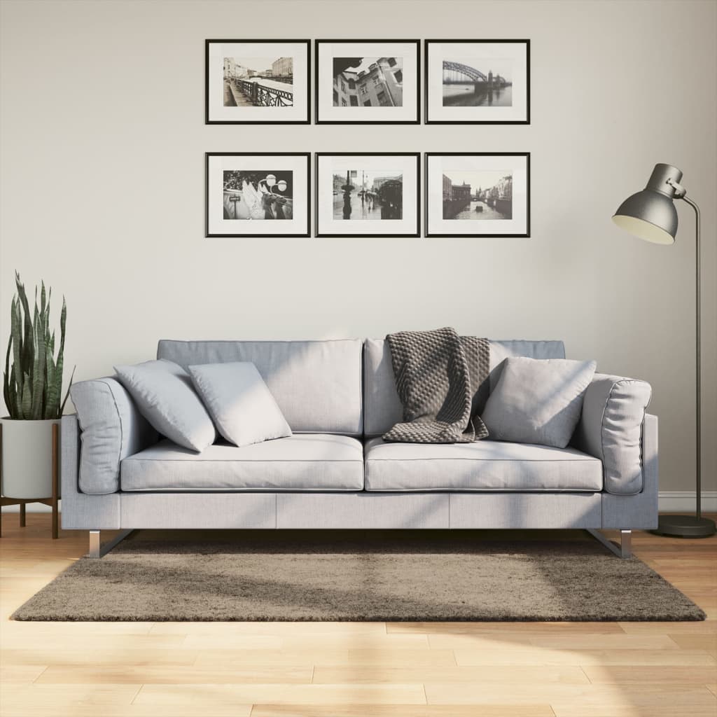 Paklājs ISTAN, pelēks, 80x150cm, spīdīgs, garš plūksnojums