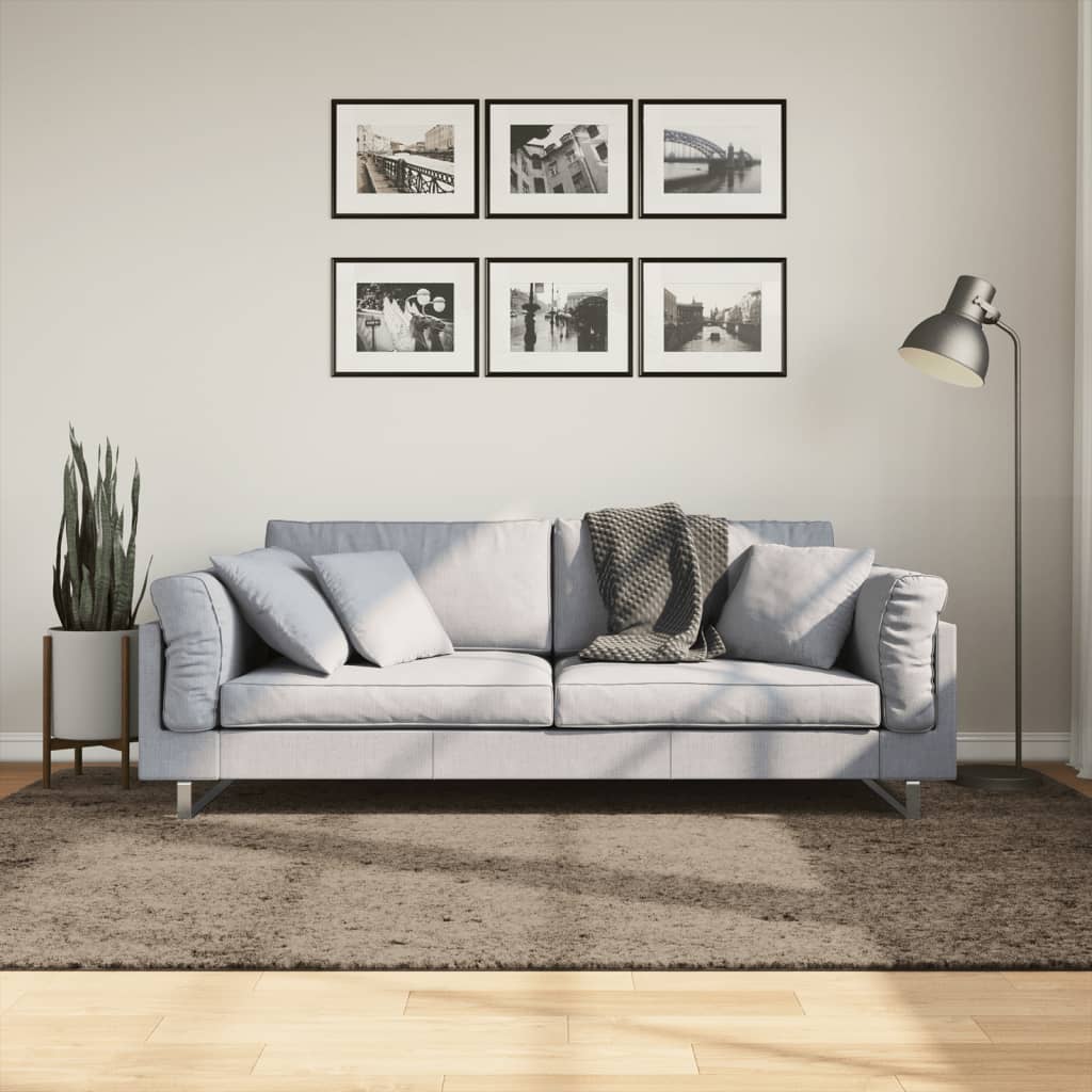 Paklājs ISTAN, pelēks, 160x230cm, spīdīgs, garš plūksnu augstums