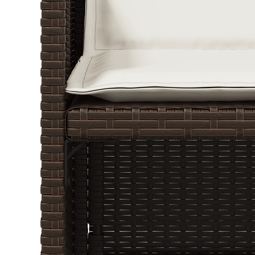 Garden Chairs with Cushions, 4 pcs., Brown, Poly Rattan