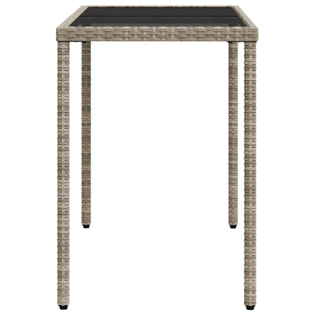 Galds ar stikla virsmu, pelēks, 115x54x74cm, PE rotangs