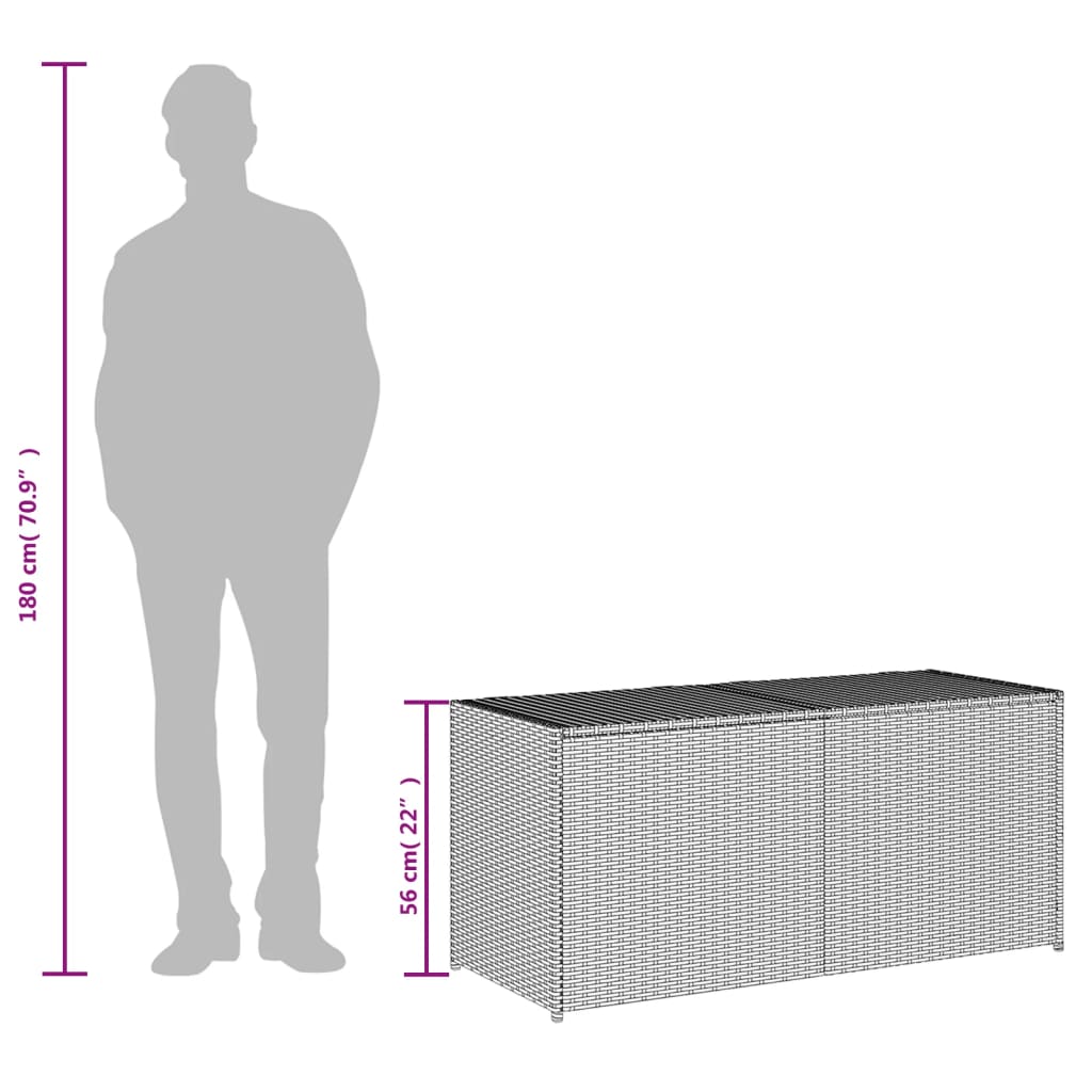 Lauko daiktadėžė, 283l, poliratanas