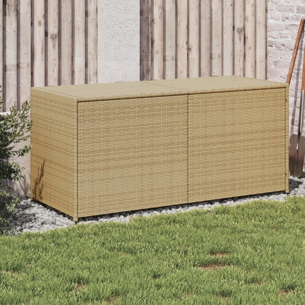 Garden storage box, sand-colored mixture, 283l, polyrattan