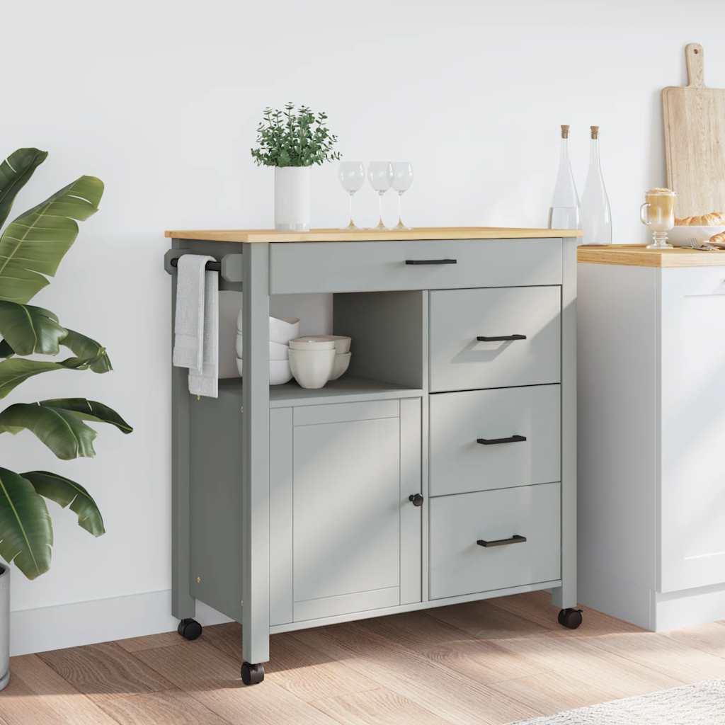 Kitchen trolley MONZA, 84x40x90cm, solid pine wood