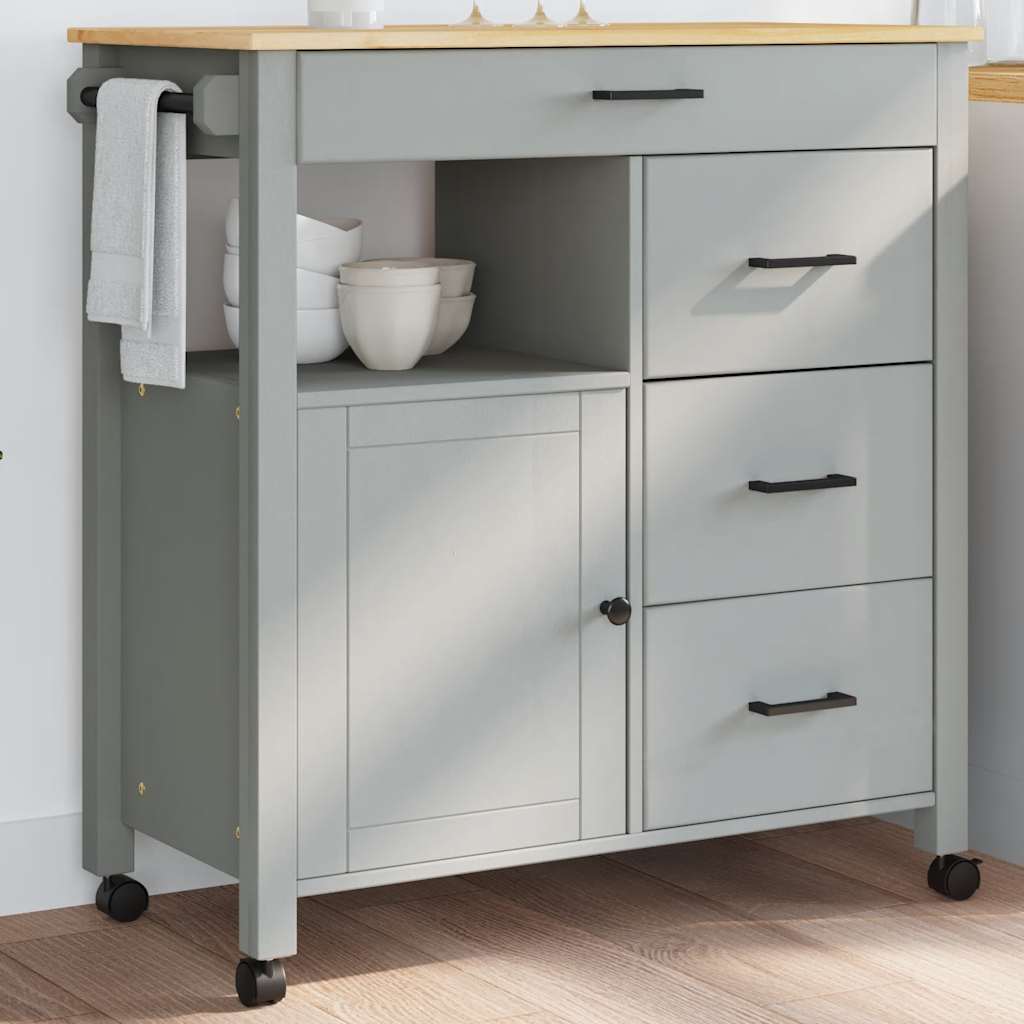 Kitchen trolley MONZA, 84x40x90cm, solid pine wood