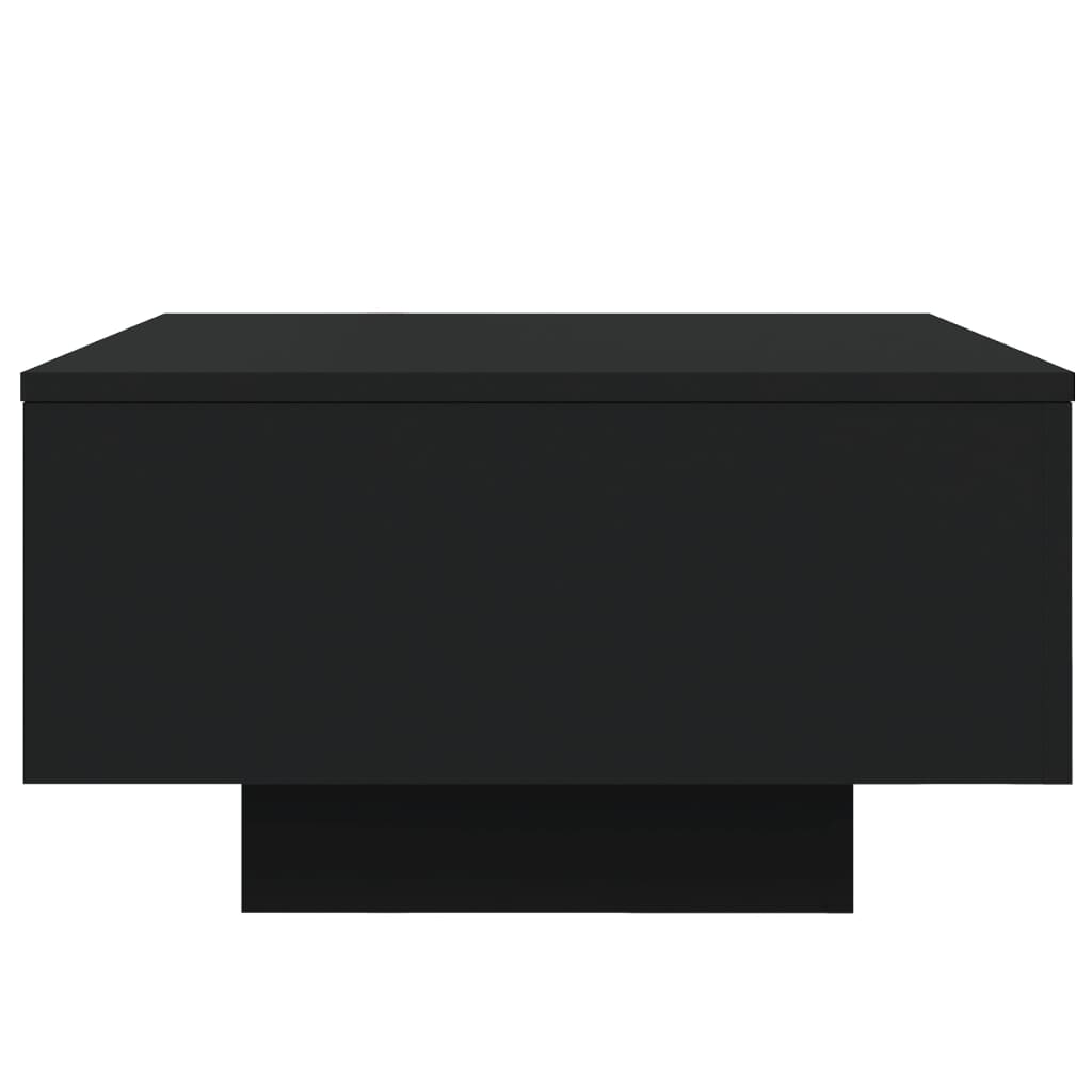 Coffee table with LED lights, black, 55x55x31cm