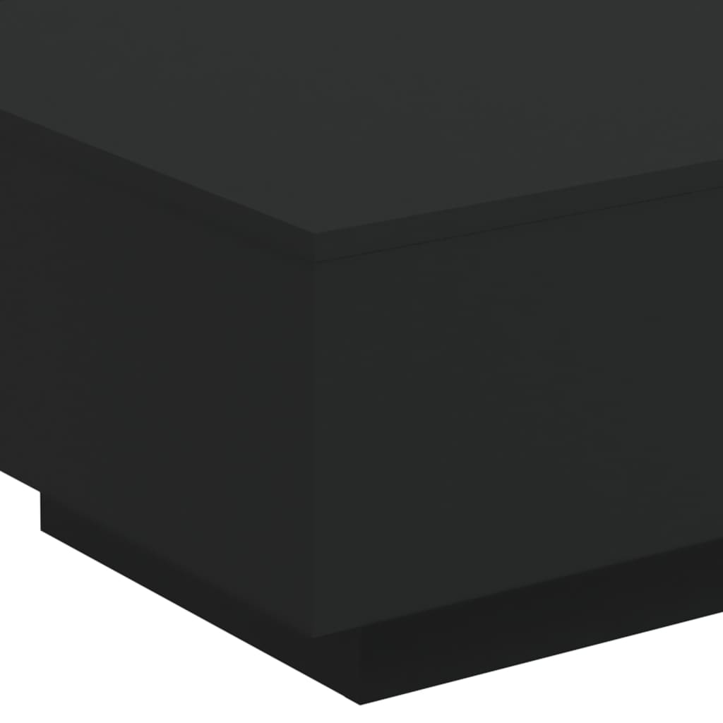 Coffee table with LED lights, black, 55x55x31cm