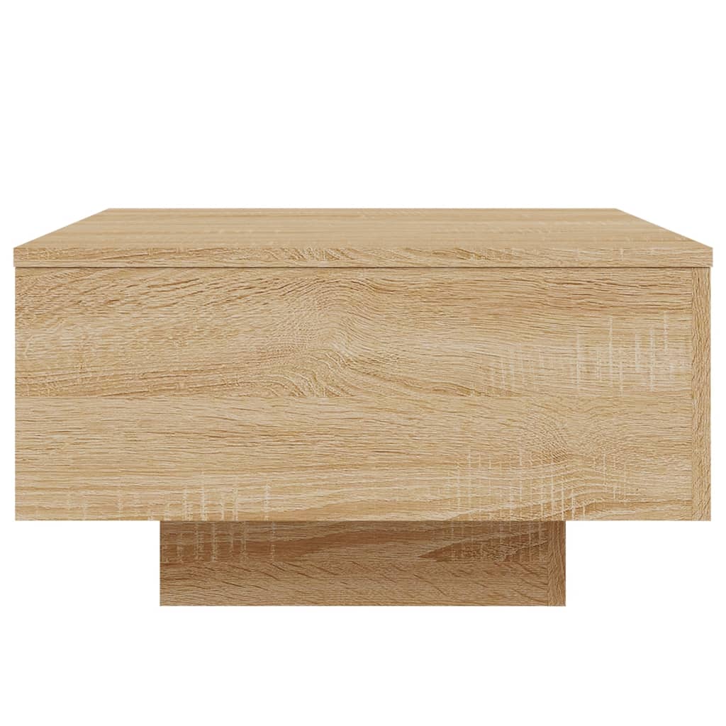 Coffee table with LED lights, Sonoma oak, 55x55x31cm