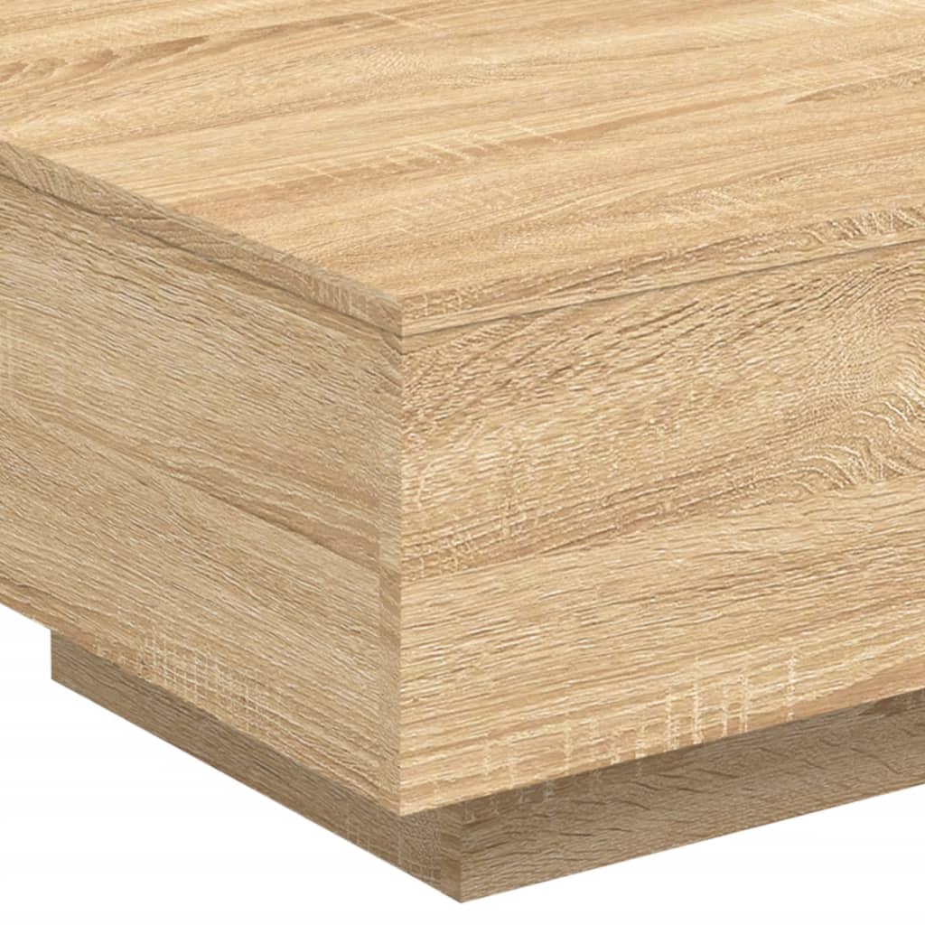 Coffee table with LED lights, Sonoma oak, 55x55x31cm