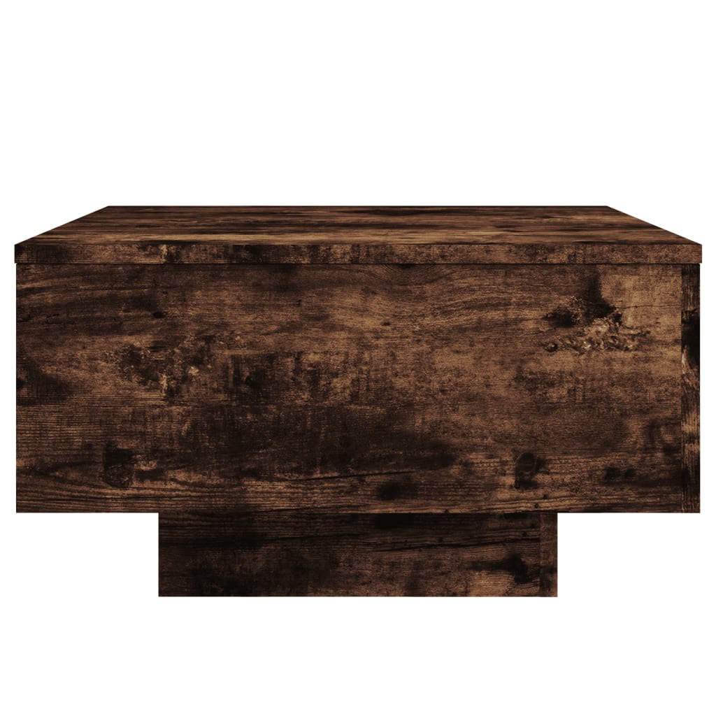 Coffee table with LED lights, smoked oak, 55x55x31cm