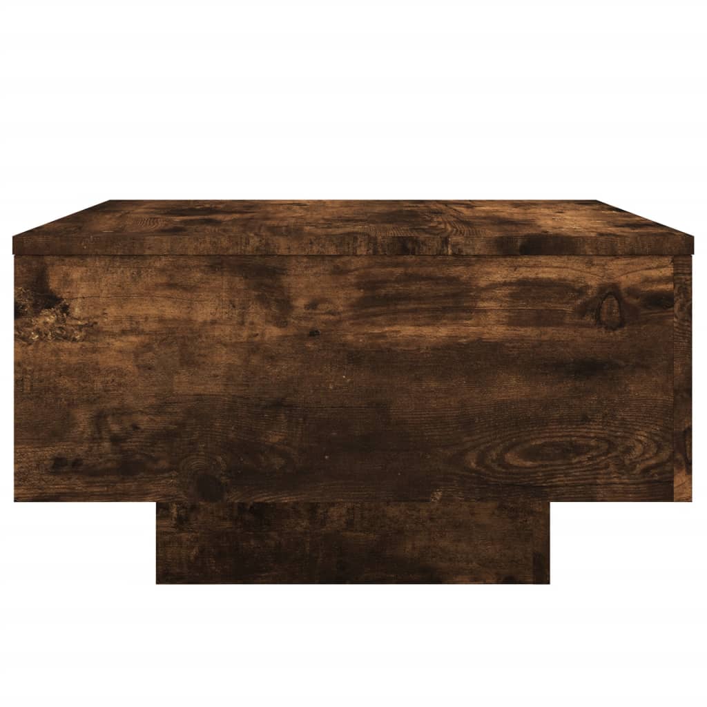 Coffee table with LED lights, smoked oak, 55x55x31cm