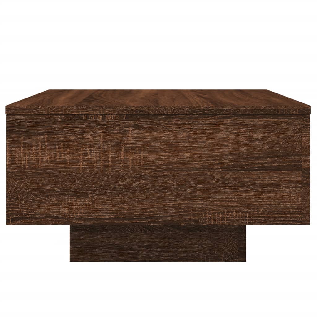 LED Coffee Table Brown Oak 55x55x31cm