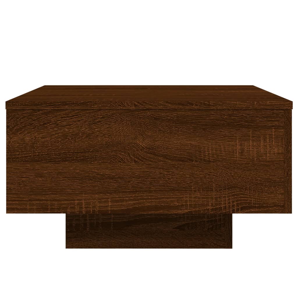 LED Coffee Table Brown Oak 55x55x31cm