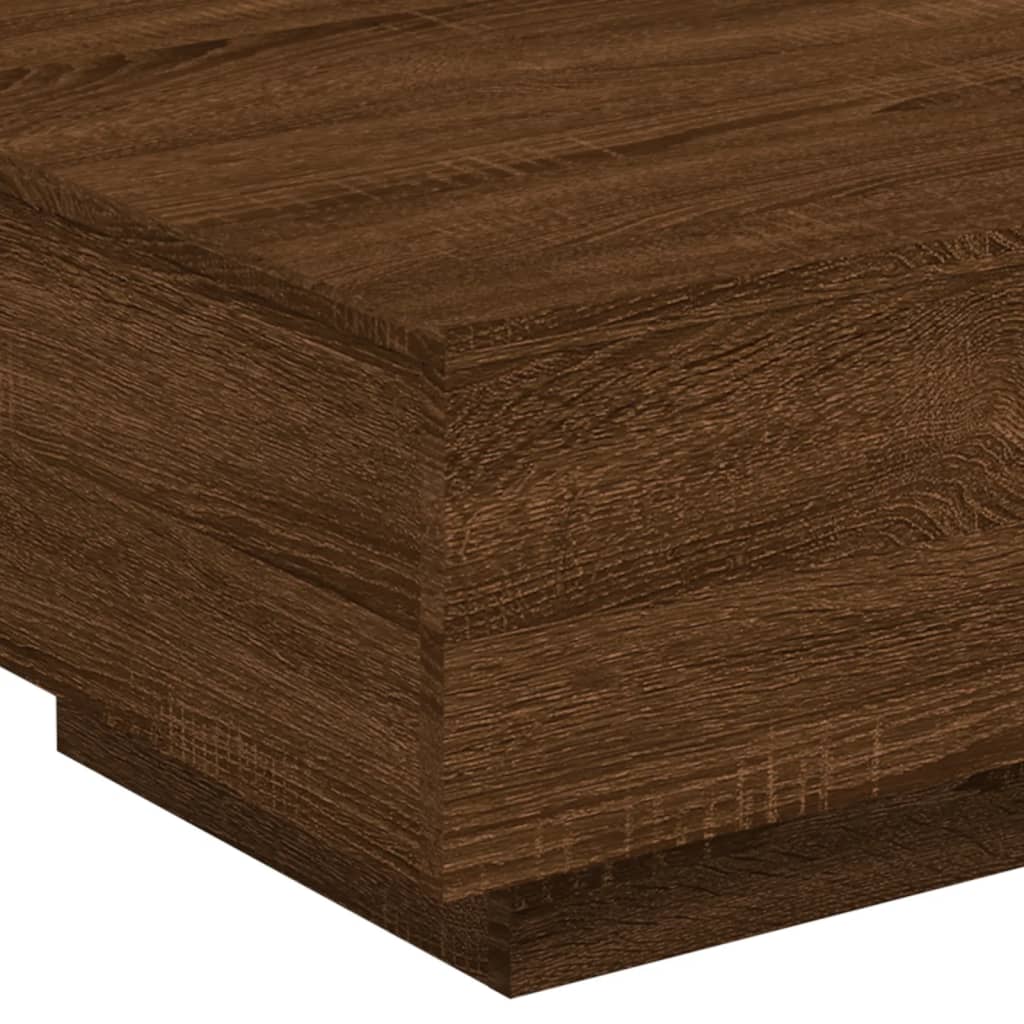 LED Coffee Table Brown Oak 55x55x31cm