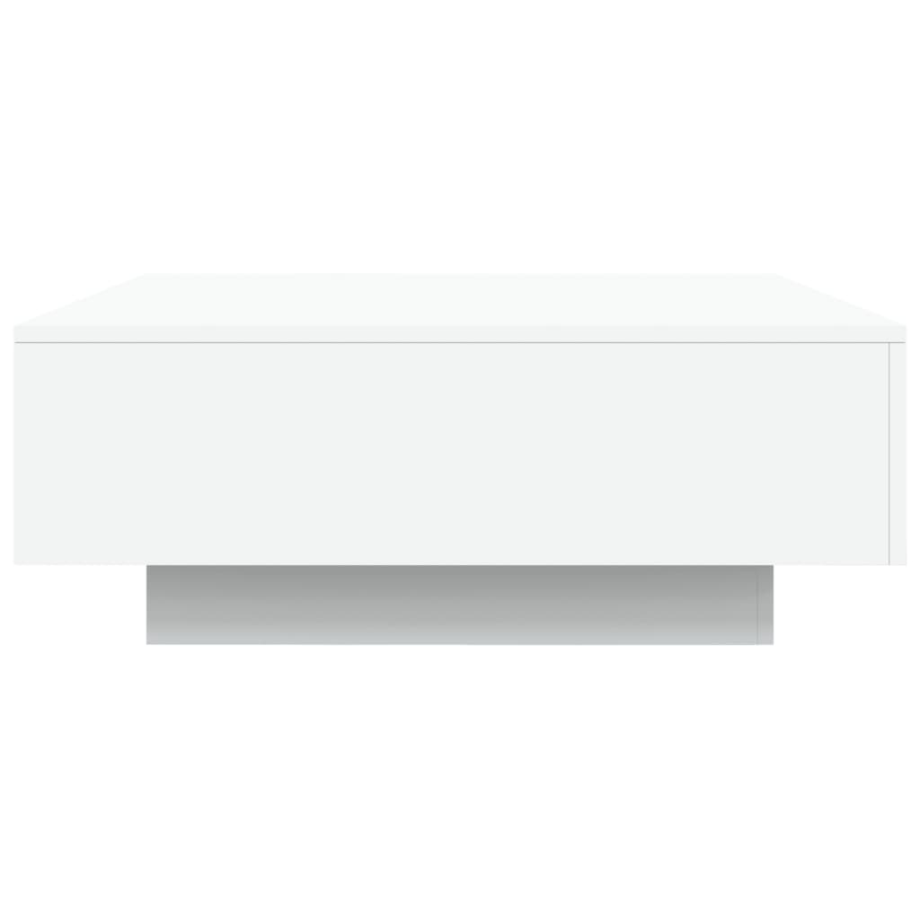 Coffee table with LED lights, white, 80x80x31cm