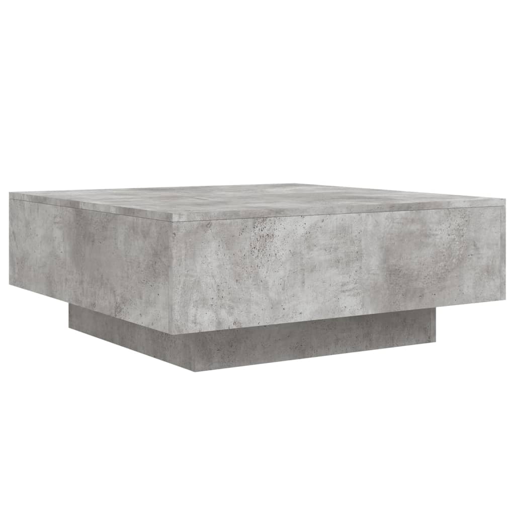 Kavos staliukas su LED lemputėmis, betono pilkas, 80x80x31cm
