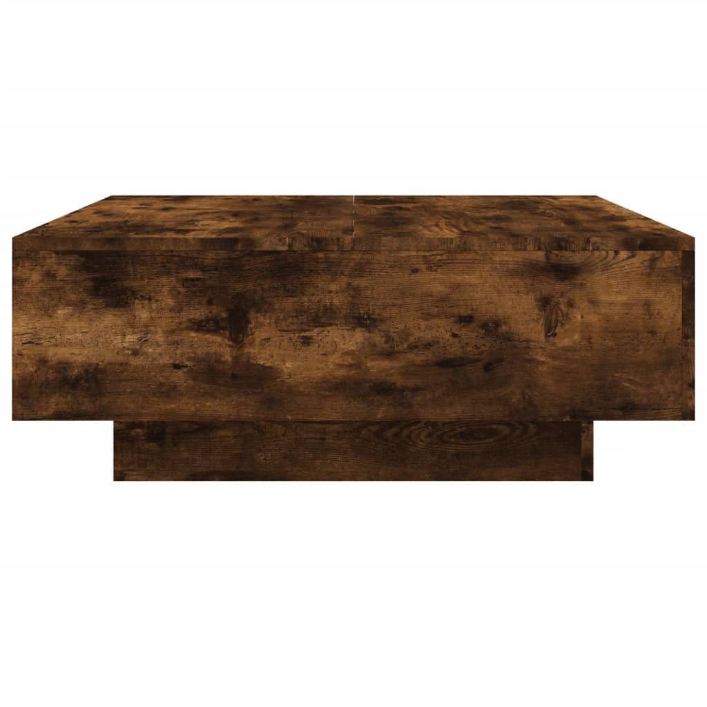 Coffee table with LED lights, smoky oak, 80x80x31cm