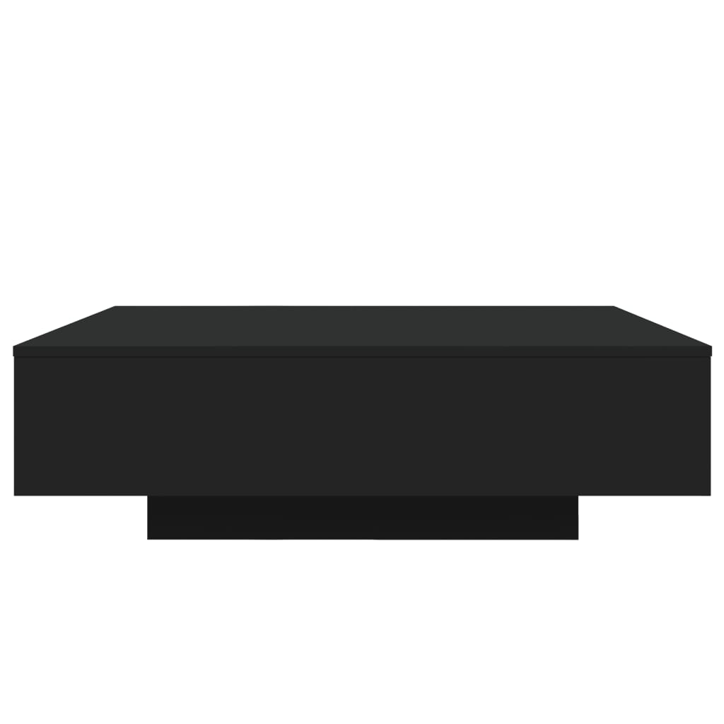 Coffee table with LED lights, black, 100x100x31cm