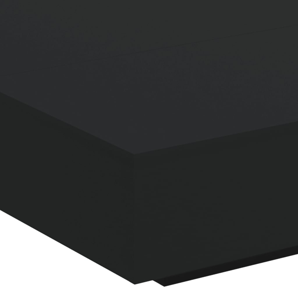 Coffee table with LED lights, black, 100x100x31cm