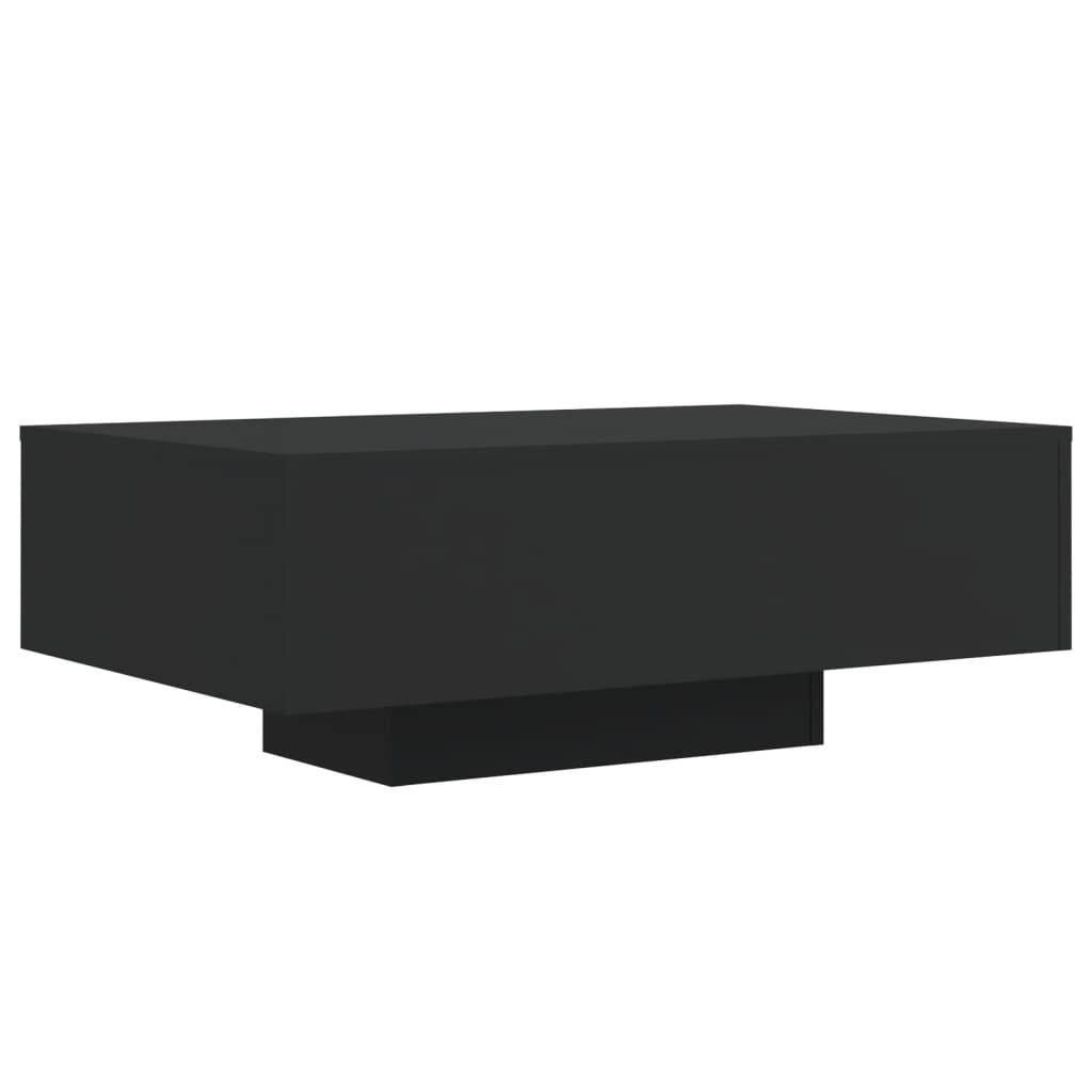 Kafijas galdiņš ar LED gaismām, melns, 85x55x31 cm