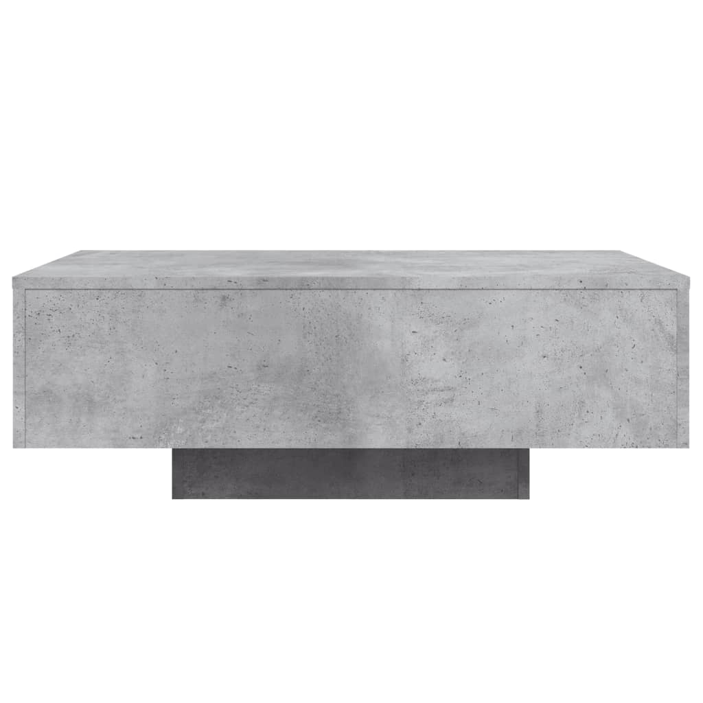 Kavos staliukas su LED lemputėmis, betono pilkas, 85x55x31cm