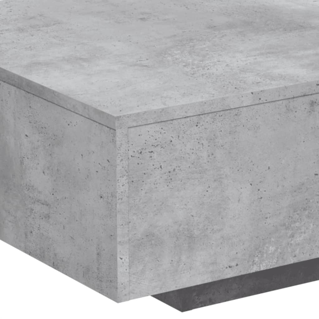 Kavos staliukas su LED lemputėmis, betono pilkas, 85x55x31cm