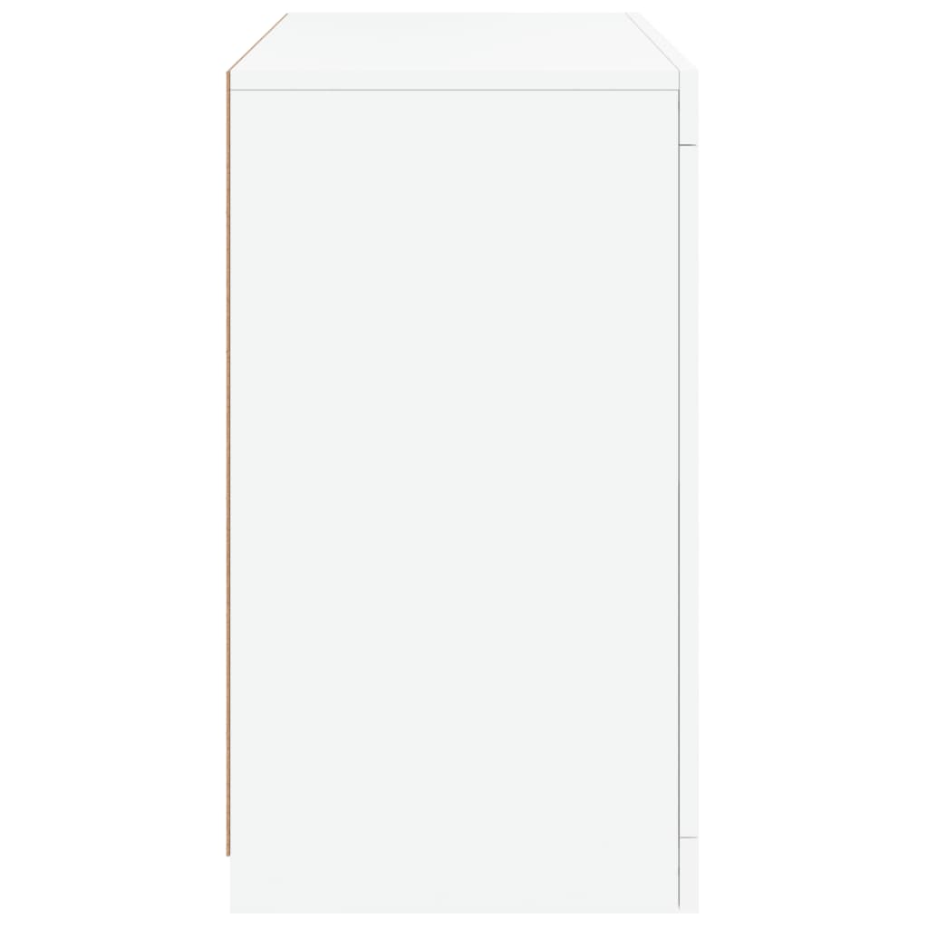 Sideboard with LED lights, white, 60.5x37x67cm