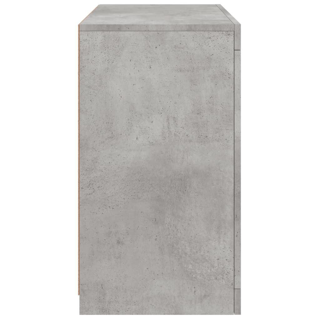 Sānu skapītis ar LED apgaismojumu, betona pelēks, 60,5x37x67cm