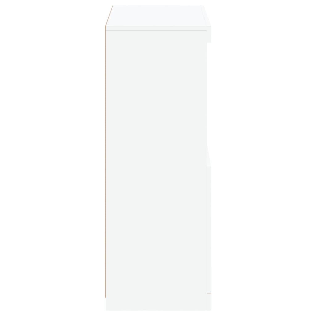 Sideboard with LED lights, white, engineered wood