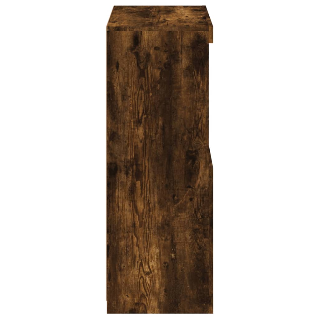 Sideboard with LED lights, smoked oak, wood