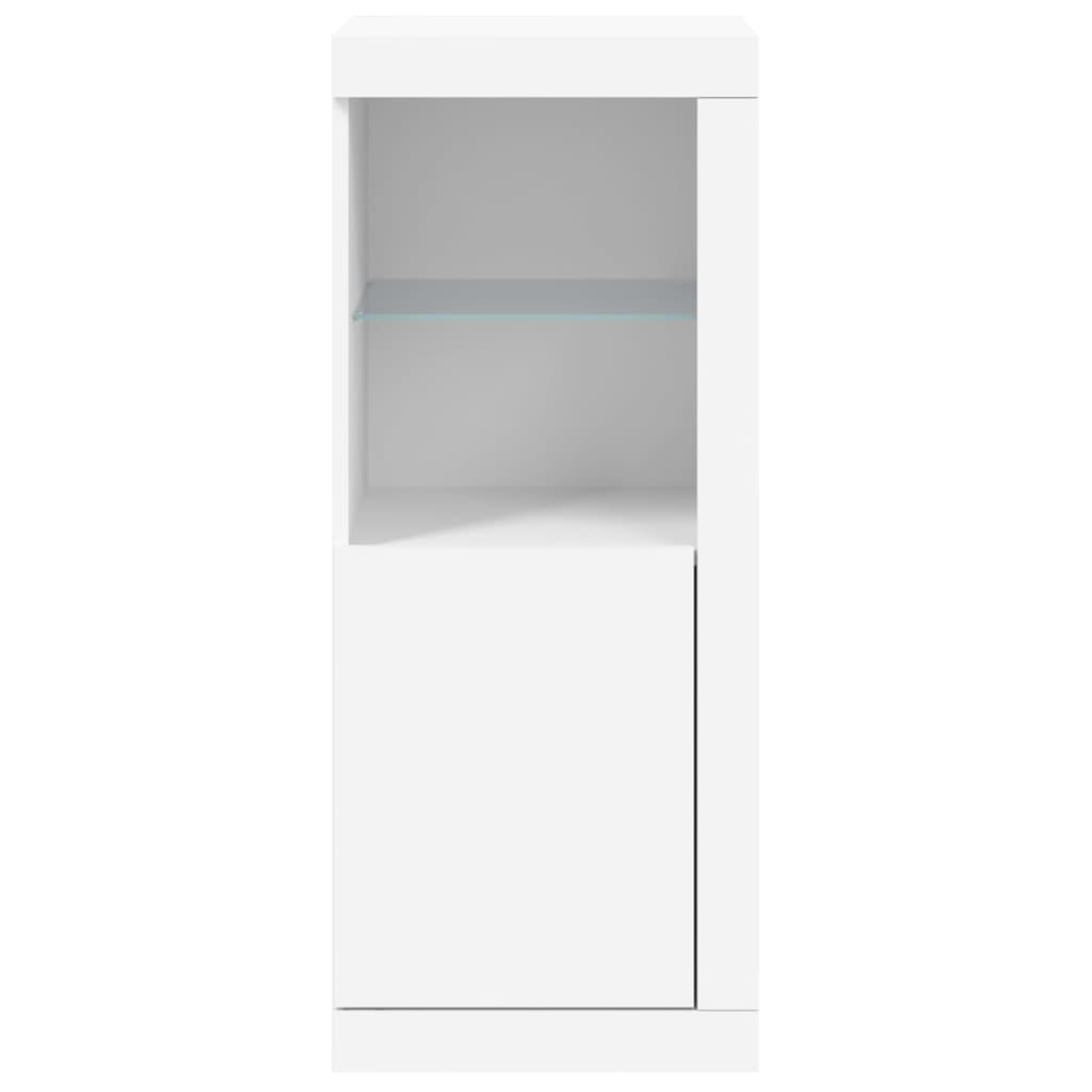 Sānu skapis ar LED gaismām, balts, 41x37x100cm