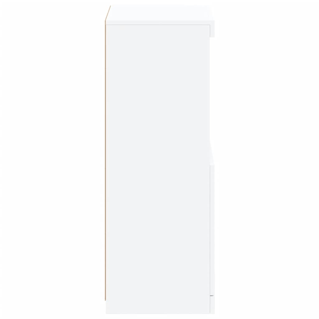Sānu skapis ar LED gaismām, balts, 41x37x100cm