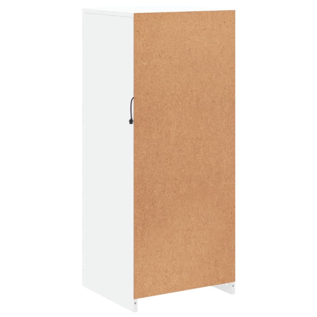 Sānu skapis ar LED gaismām, balts, 41x37x100cm