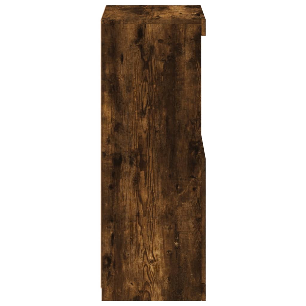 Sideboard with LED Lights, Smoked Oak, 41x37x100cm