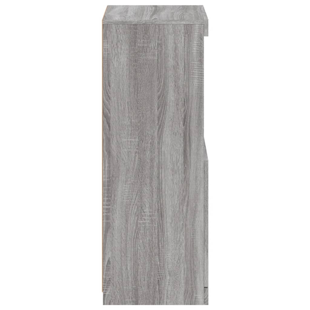 Sānu skapītis ar LED apgaismojumu, ozolkoka pelēks, 41x37x100 cm