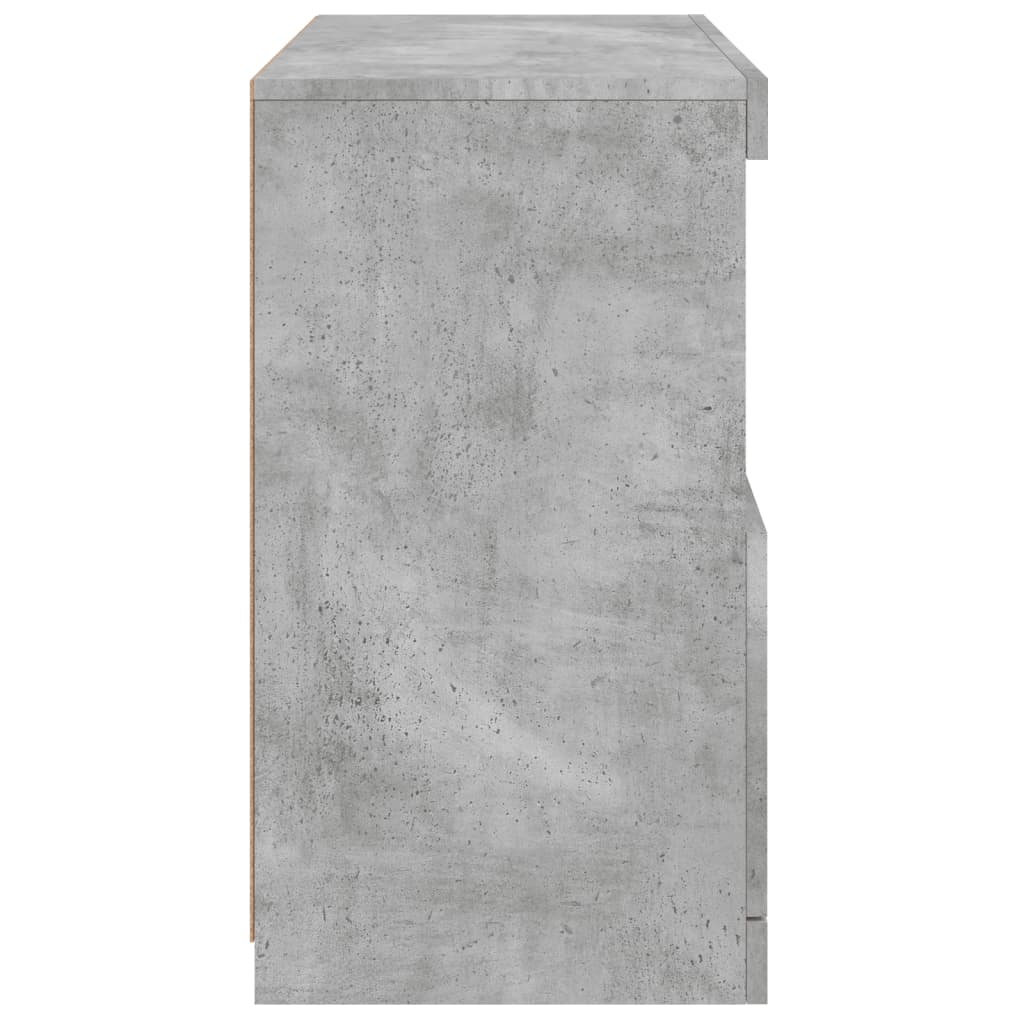 Šoninė spintelė su LED lemputėmis, betono pilka, 60x37x67cm