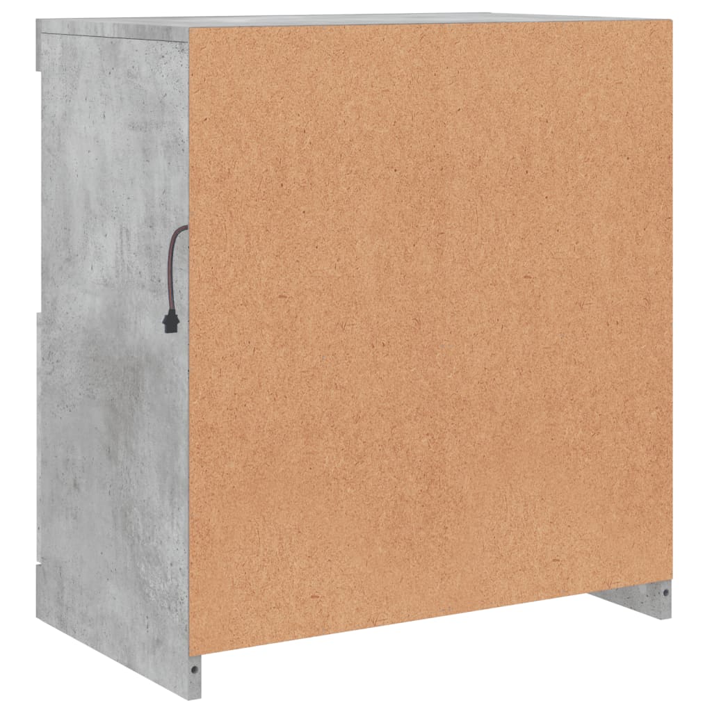 Šoninė spintelė su LED lemputėmis, betono pilka, 60x37x67cm