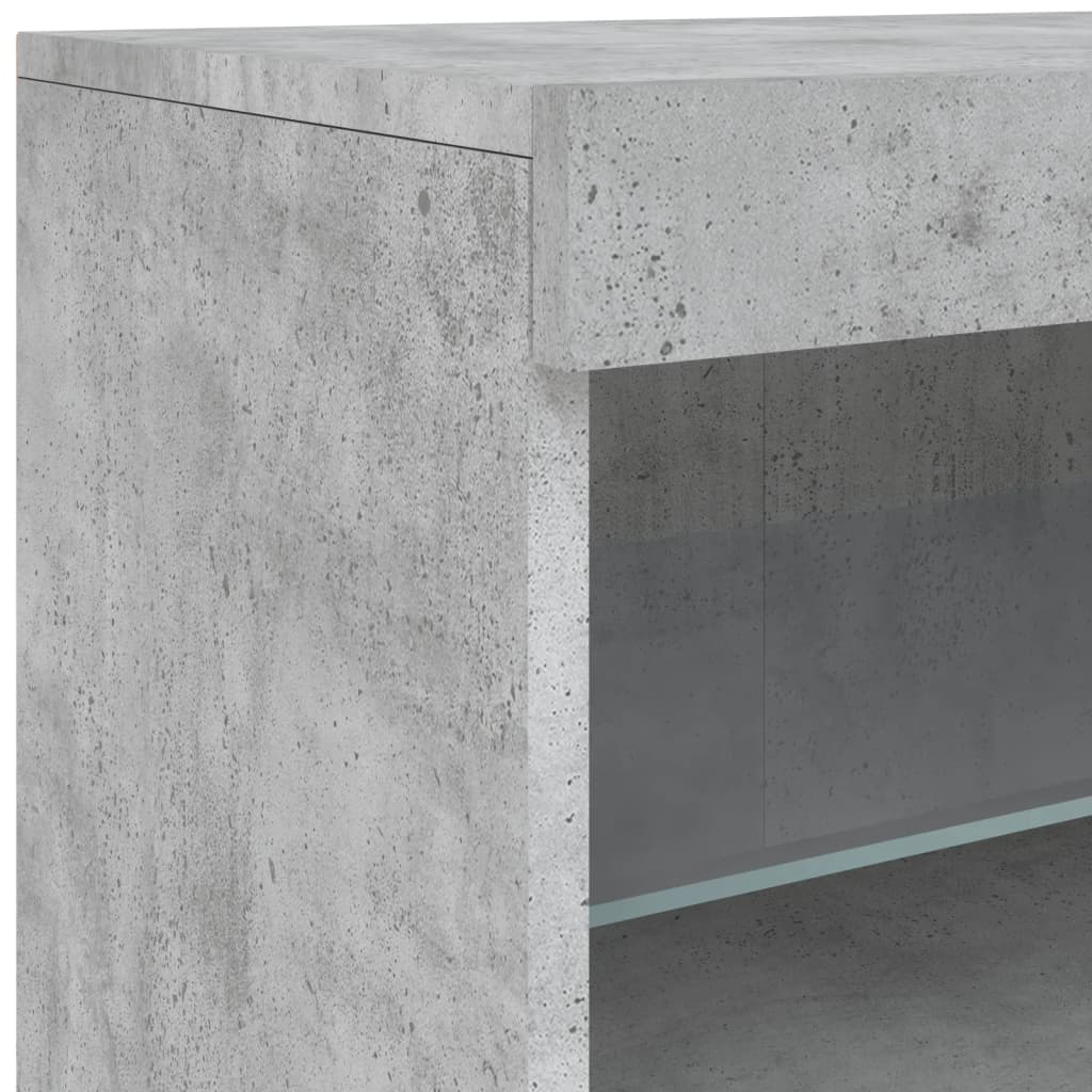 Šoninė spintelė su LED lemputėmis, betono pilka, 60x37x67cm