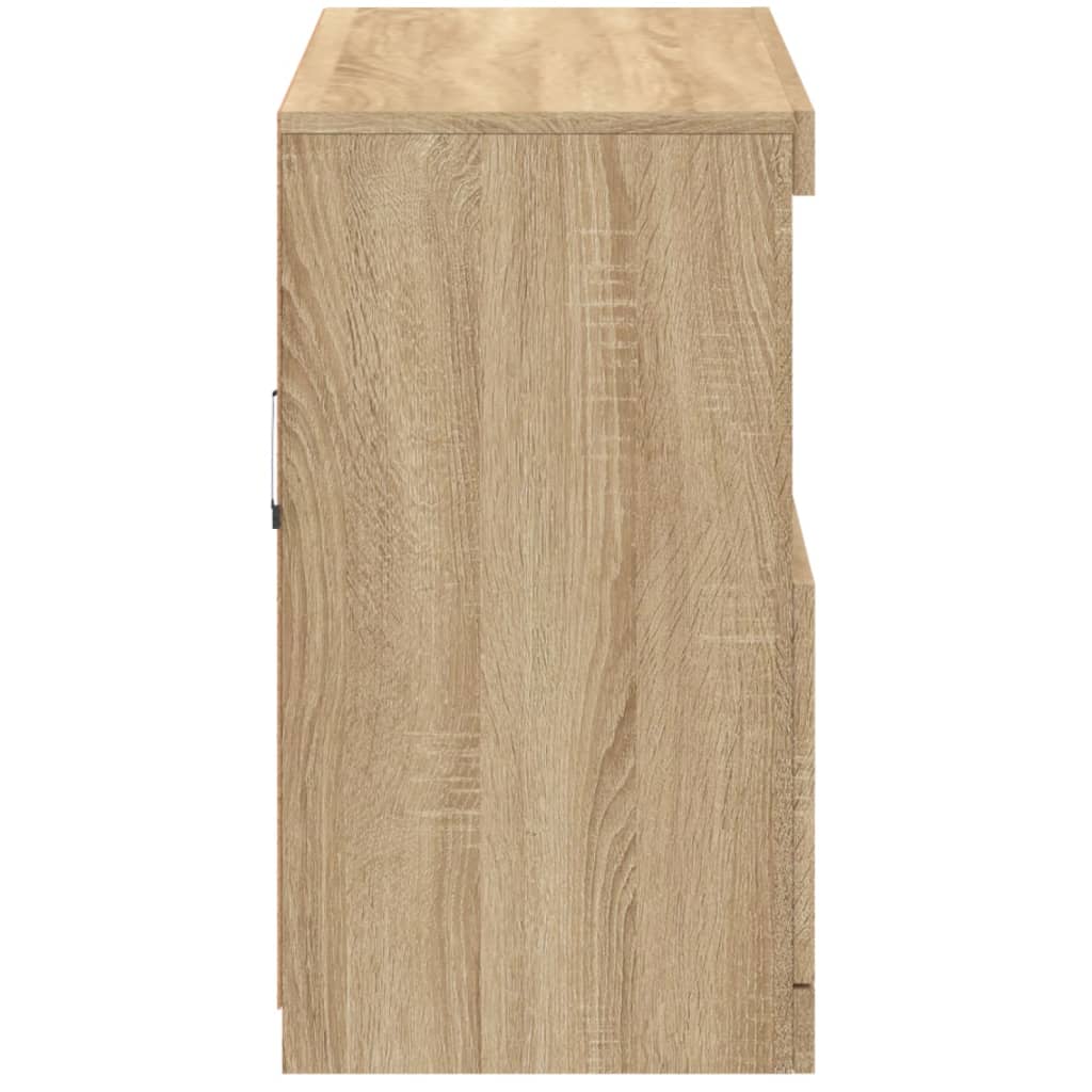Sideboard with LED lights, oak, 81x37x67cm