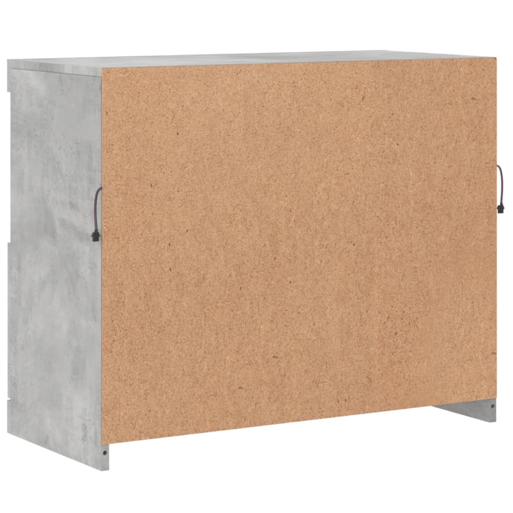 Šoninė spintelė su LED lemputėmis, betono pilka, 81x37x67cm