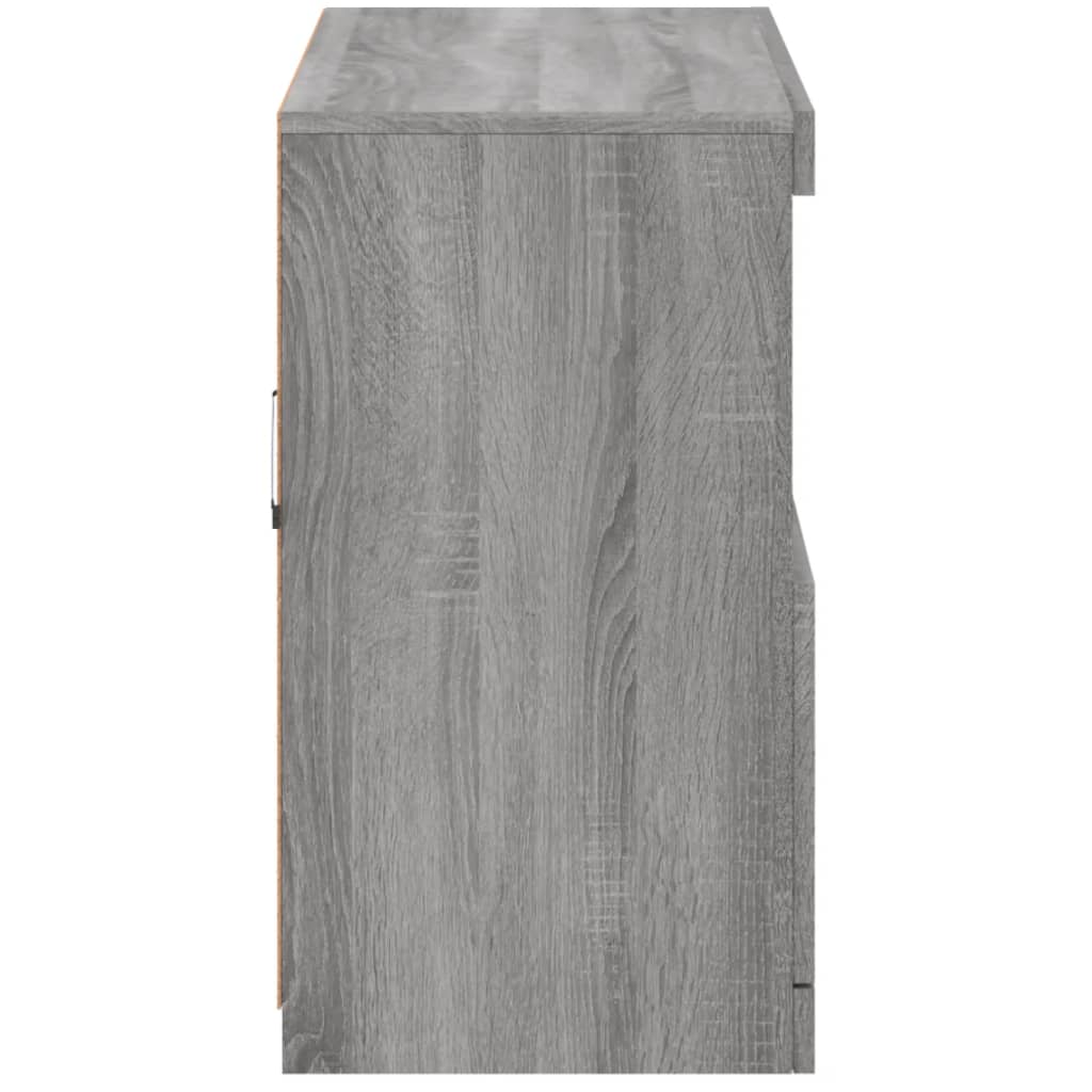 Šoninė spintelė su LED lemputėmis, pilka ąžuolo, 81x37x67cm