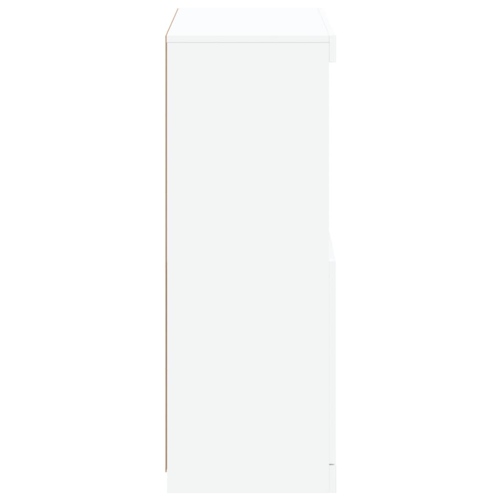 Sideboard with LED lights, white, 60.5x37x100cm