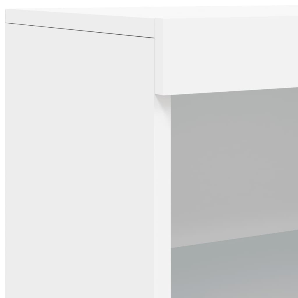 Sideboard with LED lights, white, 60.5x37x100cm