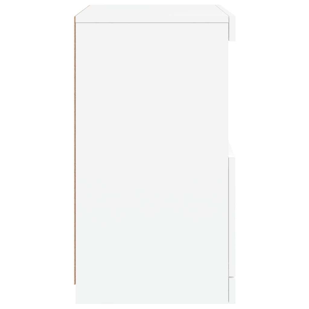 Šoninė spintelė su LED lemputėmis, baltos spalvos, 41x37x67cm