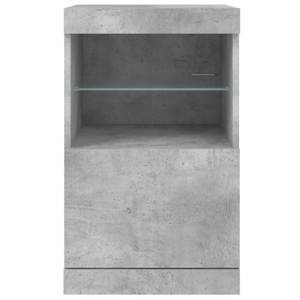 Sideboard with LED lights, concrete grey, 41x37x67cm