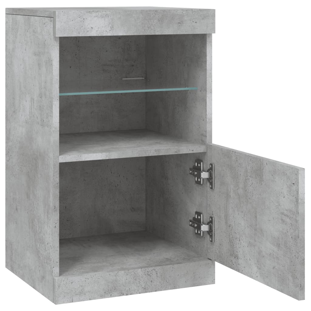 Sideboard with LED lights, concrete grey, 41x37x67cm