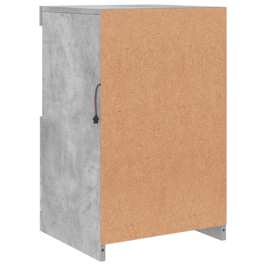 Šoninė spintelė su LED lemputėmis, betono pilka, 41x37x67cm