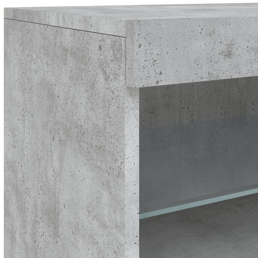 Sideboard with LED lights, concrete grey, 41x37x67cm
